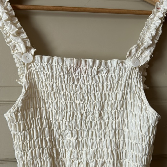 [sold] Lisa Says Gah Tammy Linen Smocked Top Dress in Oatmilk (Cream) - Small - Picture 11 of 11